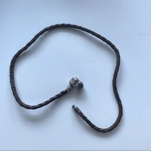 Pandora brown leather charm bracelet